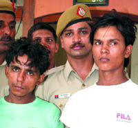 Seshbir and Bharat Singh arrested by the South district police for cases of carjacking, abduction and murder in New Delhi on Monday. 