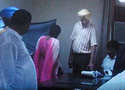 The video clip showing assistant returning officer Gurmandar Singh pressing the EVM button during elections in Ward No. 7 in Dera Bassi.