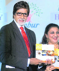 Bollywood superstar Amitabh Bachchan launches Dabur Honey Book in Mumbai late on Thursday.