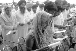 Panches take oath in Fatehgarh Sahib on Friday. 