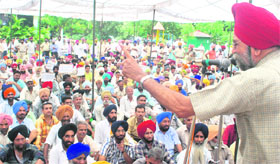 Members of the Punjab Mulazam Sangarsh Committee hold a protest in Sector 34, Chandigarh.