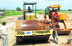 Work in progress at Sarangpur on the Chandigarh-Punjab border.
