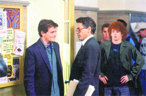 Anton Yelchin and Robert Downey Jr in Charlie Bartlett