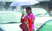 Off to work, rain, shine or traffic jam.