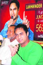 Lakhwinder Wadali talks to mediapersons in Amritsar on Sunday.