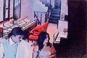 A CCTV footage shows two of the accused involved in the theft of 16 bracelets at a Sector 17 showroom