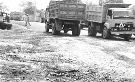 The proposed toll road in the crusher zone at Chandi Mandir in Panchkula