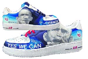 Retailers in Manhattan and on the web are using creative slogans to cash in on Obama’s popularity