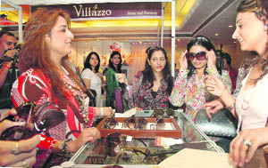 City women take a look at accessories on display at Vivaha-2008, a wedding exhibition, that kicked off at Park Plaza in Ludhiana on Saturday. 