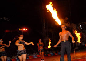 A juggler performs at the Asiad Circus in Bathinda.