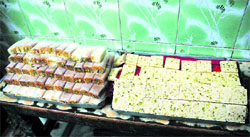 Sweets made of adulterated khoya at a sweet shop in Ambala