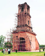 With the work for the restoration of the famous Cantonment Church Tower, built by the British in Karnal,