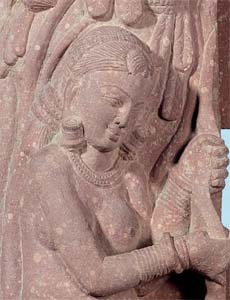 Yakshi sculpture discovered at Sanghol, Ludhiana district, Punjab