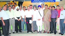 Members of the Rotary Club with Ropar MP Sukhdev Singh Libra and newly elected president Anil Goyal.