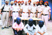 The three accused arrested with fake currency in Khanna on Monday.