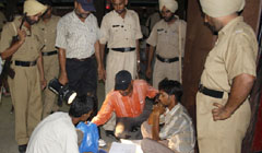 Search operation going on at Bathinda station on Tuesday night.