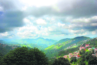 Formation of clouds and colours lends a different touch to the whole scenic beauty during the cloudy weather in the Queen of Hills on Tuesday. The impressive view was captured in the frame from the Cart Road side. 