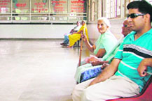 The OPD of the civil hospital wears a deserted look.