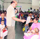 A doctor conducts an ORS workshop at ESIC Model Hospital in Ludhiana.