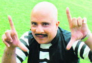 Rajesh Puri at Mad Arts Acting School in Mohali on Wednesday.