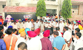 Residents throng his house to offer their condolences in Ludhiana on Wednesday.