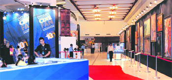 The spectacular visual ambience of the Siri Fort complex with exhibits of film memorabilia from the Osian collection 