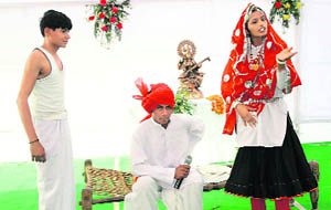 A scene from the Haryanavi skit performed by students.