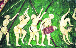 A mural from Sethani ki Chhatri, which was erected in 1867.
