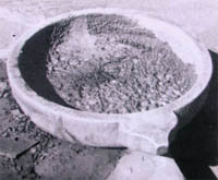 The ancient marble trough at a temple in Bharawas village near Rewari.