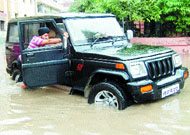 Though showers gave respite from the oppressive weather, water-logging in most of the areas gave commuters a tough time. 
