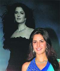 Bollywood actress Katrina Kaif poses after she was announced a new brand ambassador for Nakshatra jewellery, in Mumbai late on Tuesday.