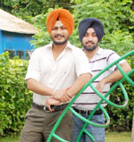 Student leader Dalvir Singh Goldy (left) 