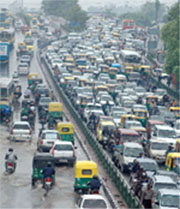 Traffic jam at ITO in New Delhi