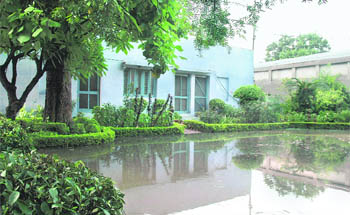 A waterlogged house in Ludhiana.