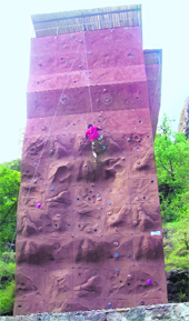 Artificial wall climbing is one adventure sport unaffected by the monsoon