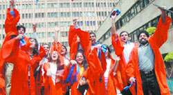 IIT Delhi students after receiving their degrees in New Delhi 