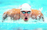 Michael Phelps of the U.S. competes in the heats of the men's 400m individual medley swimming competition at the National Aquatics Centre during the Beijing 2008 Olympic Games