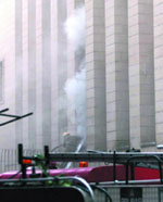 Firemen try to extinguish a fire which broke out in the Reserve Bank of India building in New Delhi on Sunday. 