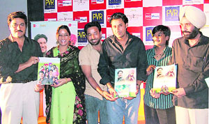 Crew of Mera Pind, My Home release the music of the film at a function in Ludhaina 