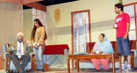 Suchi Sanjh being staged at Punjab Naatshala in Amritsar on Sunday.