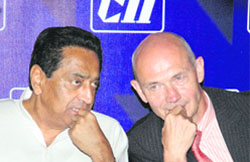 Commerce and industry minister Kamal Nath with WTO director-general Pascal Lamy at a CII session in New Delhi 