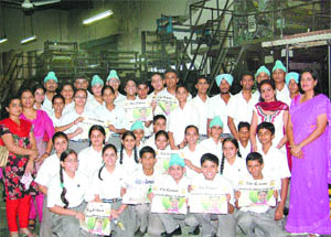 Students of classes VIII to XI of Apeejay School, Rama Mandi, visited the Tribune press on Tuesday to know various techniques involved in printing newspaper.