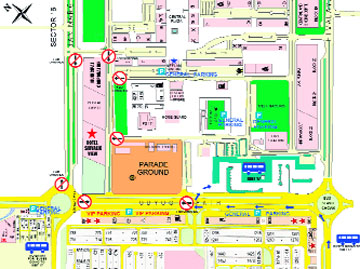 A map of traffic diversions, planned for Independence Day, issued by the Chandigarh traffic police.