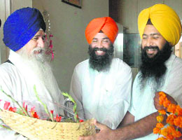 Joginder Singh Vedanti (left) in Mohali on Friday.