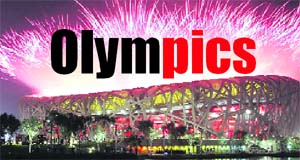 Fireworks lit up the National Stadium, known as the Birds Nest during the opening ceremony
