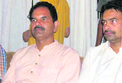 State BJP vice-president Kirpal Parmar addresses a press conference in Nurpur on Friday. 