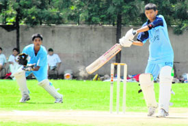 A match in progress at DPS grounds in Sector 40, Chandigarh, on Monday