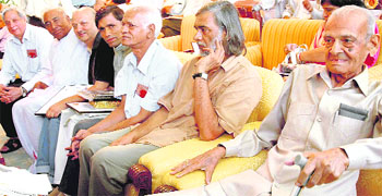 A section of the awardees at Haryana Niwas in Chandigarh on Tuesday