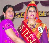 Sonam Verma, who won the Miss Teej contest held at A.S. College for women in Ludhiana on Tuesday.