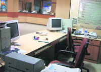 Banks wore deserted look as employees of various public sector organisations participated in the nationwide strike on Wednesday.